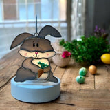 Glass Cover- Easter Rabbit