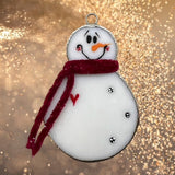 Glass Cover- Snowbaby with Scarf (Red or Blue Scarf)
