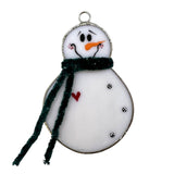 Glass Cover- Snowbaby with Scarf (Red, Blue or Green Sparkle Scarf)