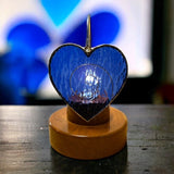 Glass Cover- Heart with Wire/ BLUE