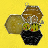 Glass Cover- Bee / Honeycomb