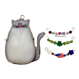 Glass Cover- Cat with 3 Interchangeable Seasonal Swags (Coming Soon)