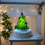 Glass Cover- Christmas Tree with Lights