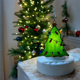 Glass Cover- Christmas Tree with Lights