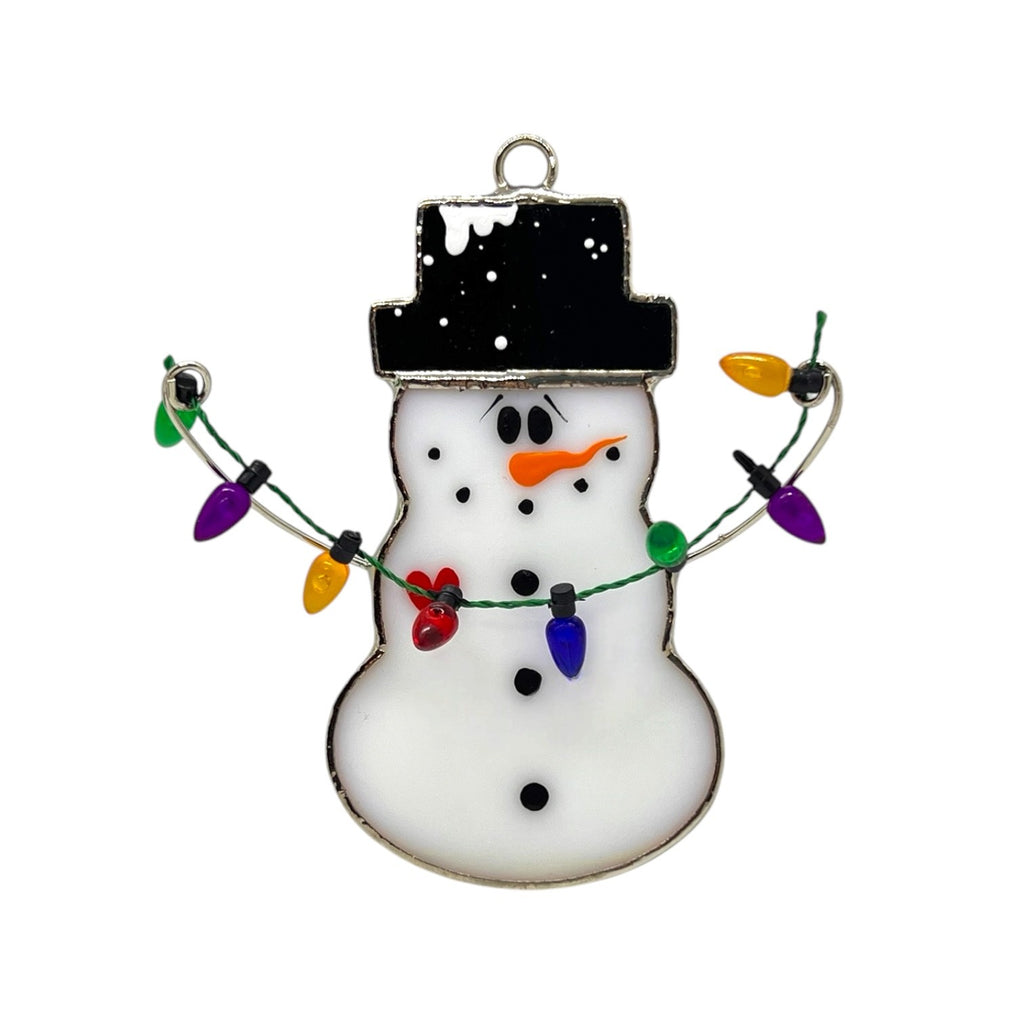 Glass Cover- Christmas Light Snowman (Black Winter Hat) Coming Soon