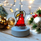 Glass Cover- The Angel of Hope, Christmas Red