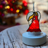 Glass Cover- The Angel of Hope, Christmas Red