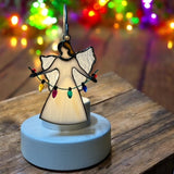 Glass Cover- The Angel Gabriel w/ Christmas Lights (NOT an interchangeable Swag of Lights)