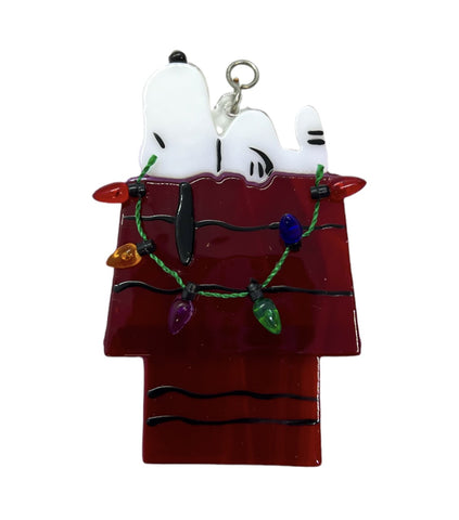 Glass Cover- Snoopy Christmas House