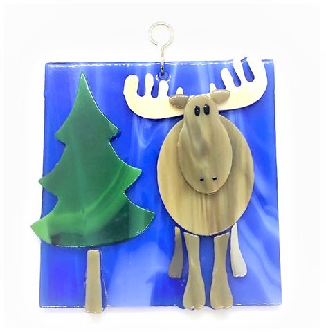 Glass Cover- Moose and Tree