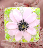 Glass Cover- Fused Flower (PINK)