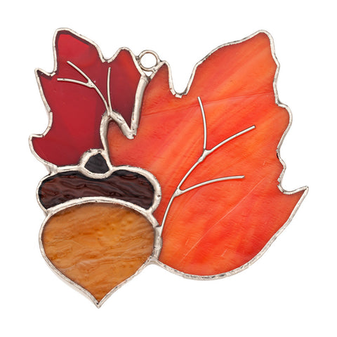 Glass Cover- Oak Leaves with Acorn