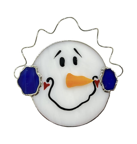 Glass Cover- Snowball with Earmuffs