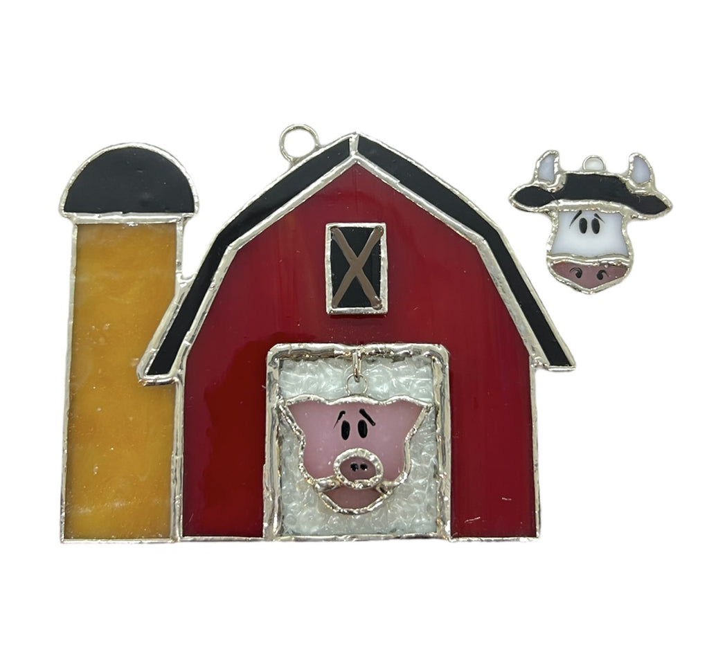 Glass Cover- Barn with Switchable Cow/Pig