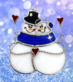 Glass Cover- Snow Couple in Love
