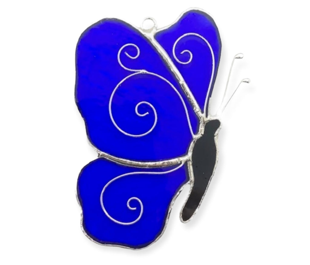 Glass Cover- Butterfly / Blue
