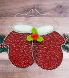 Glass Cover- Red Holiday Mittens
