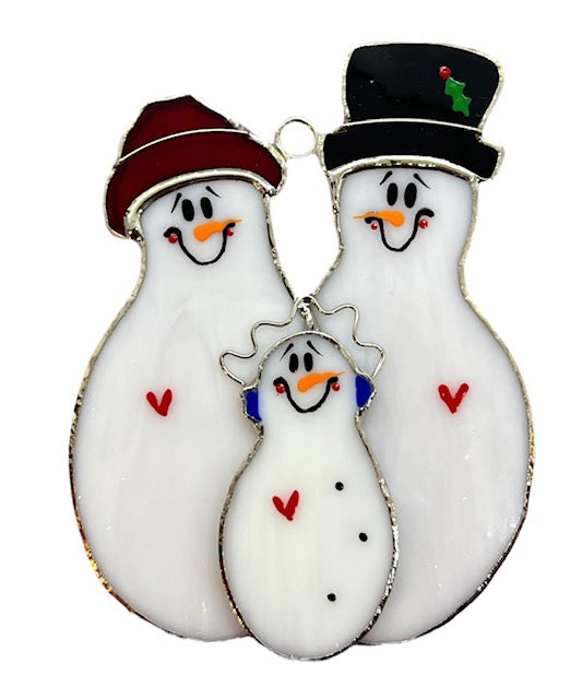 Glass Cover- Snowfamily 1 baby