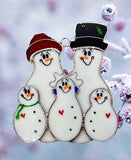 Glass Cover- Snowfamily 3 babies