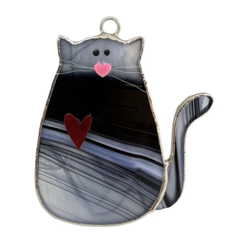 Glass Cover- I  ❤ My CAT (Black/White/Clear Glass)