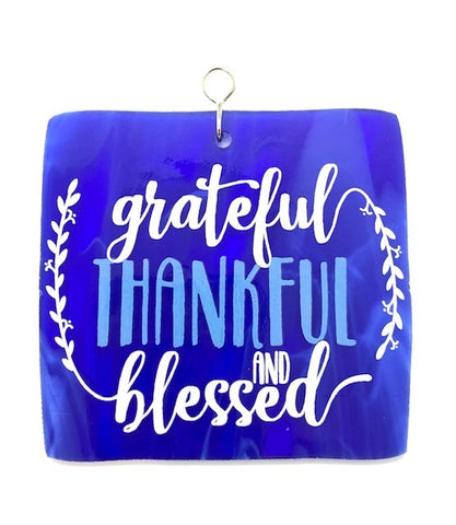 Glass Cover- GRATEFUL, THANKFUL, BLESSED