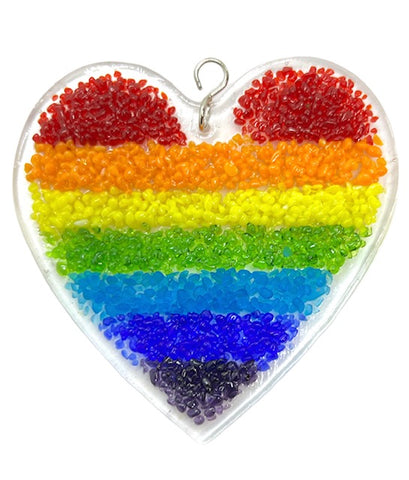 Glass Cover- Rainbow Heart