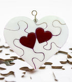 Glass Cover- Heart Puzzle "We Just Fit"